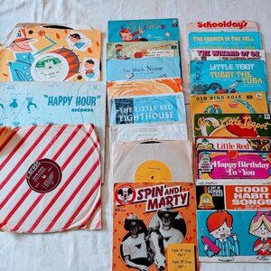 Lot of 20+ VTG Children’s Records 45 & 78 RPM Vinyl Disney CRG Windsor Peter Pan